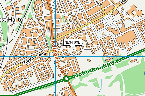 NE34 0XE map - OS VectorMap District (Ordnance Survey)