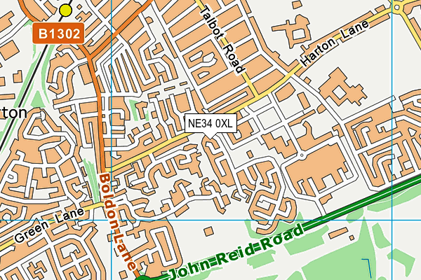 NE34 0XL map - OS VectorMap District (Ordnance Survey)