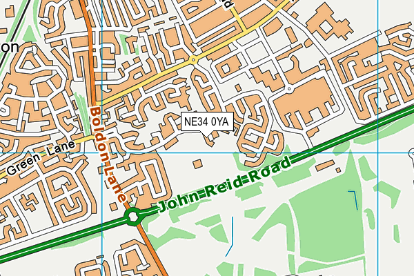 NE34 0YA map - OS VectorMap District (Ordnance Survey)