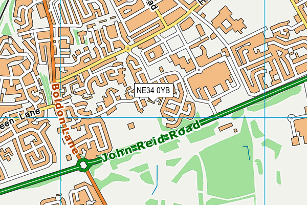 NE34 0YB map - OS VectorMap District (Ordnance Survey)