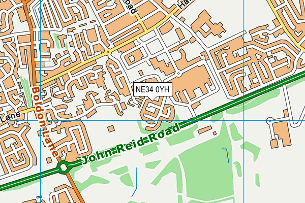 NE34 0YH map - OS VectorMap District (Ordnance Survey)