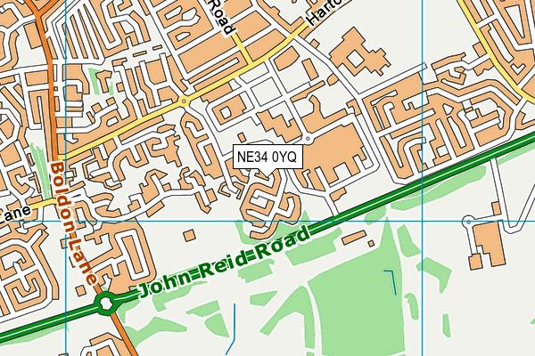 NE34 0YQ map - OS VectorMap District (Ordnance Survey)