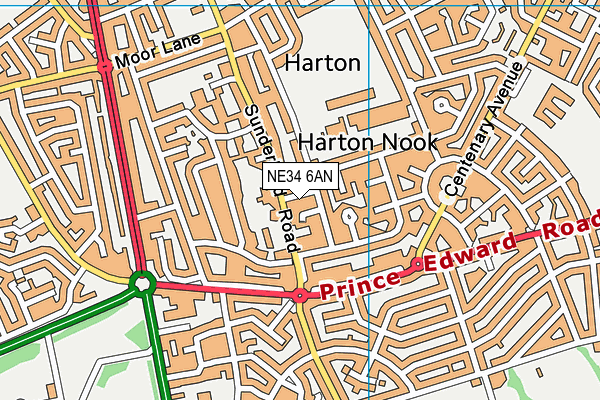 NE34 6AN map - OS VectorMap District (Ordnance Survey)