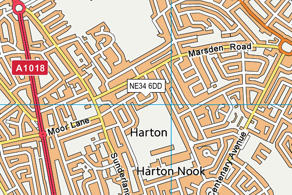 NE34 6DD map - OS VectorMap District (Ordnance Survey)