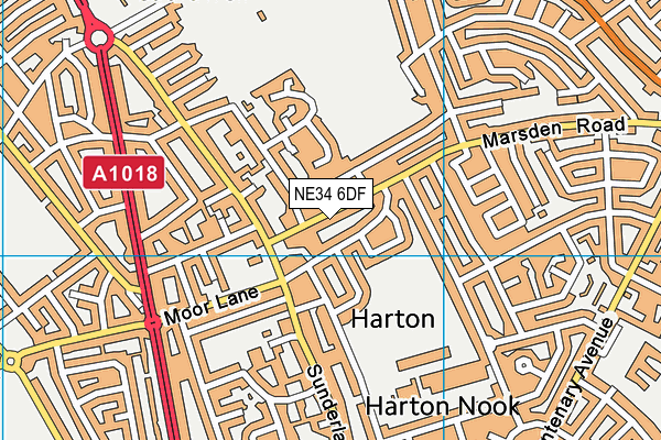 NE34 6DF map - OS VectorMap District (Ordnance Survey)