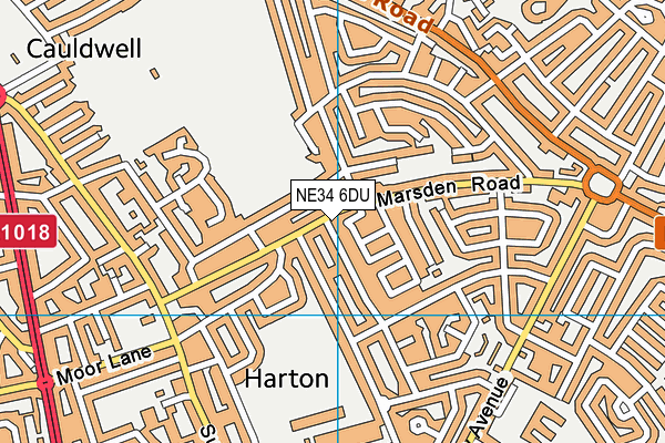 NE34 6DU map - OS VectorMap District (Ordnance Survey)