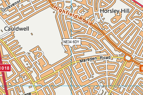 NE34 6DY map - OS VectorMap District (Ordnance Survey)