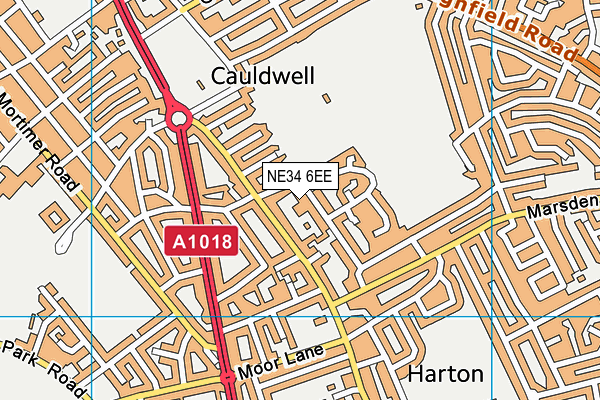 NE34 6EE map - OS VectorMap District (Ordnance Survey)