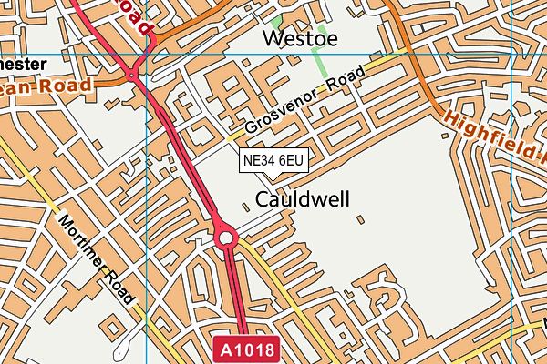 NE34 6EU map - OS VectorMap District (Ordnance Survey)