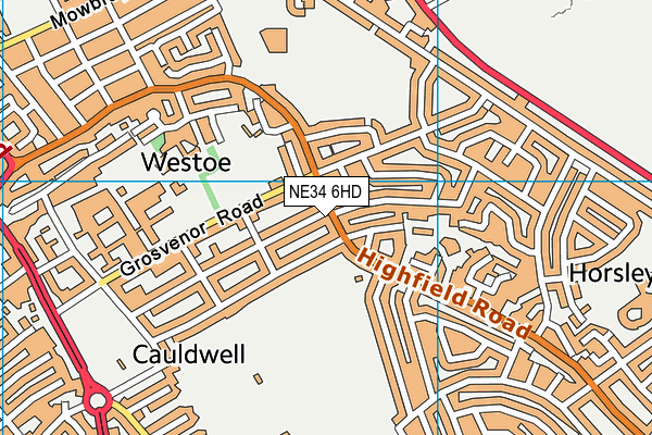 NE34 6HD map - OS VectorMap District (Ordnance Survey)