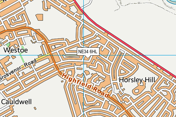 NE34 6HL map - OS VectorMap District (Ordnance Survey)