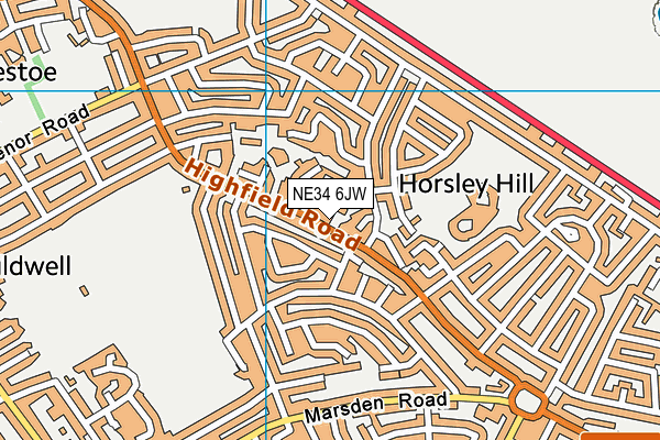 NE34 6JW map - OS VectorMap District (Ordnance Survey)