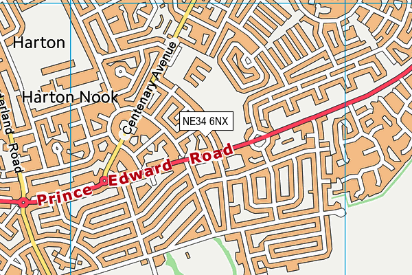 NE34 6NX map - OS VectorMap District (Ordnance Survey)