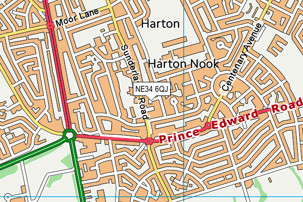 NE34 6QJ map - OS VectorMap District (Ordnance Survey)