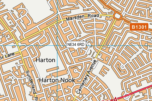 NE34 6RD map - OS VectorMap District (Ordnance Survey)