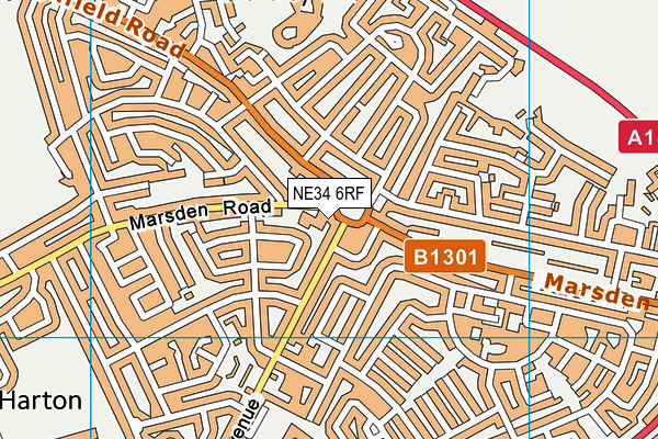 NE34 6RF map - OS VectorMap District (Ordnance Survey)