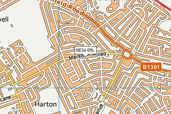 NE34 6RL map - OS VectorMap District (Ordnance Survey)