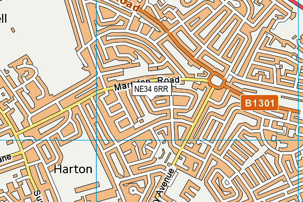 NE34 6RR map - OS VectorMap District (Ordnance Survey)