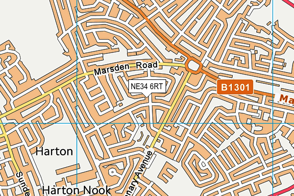 NE34 6RT map - OS VectorMap District (Ordnance Survey)