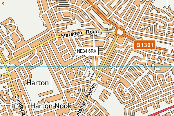 NE34 6RX map - OS VectorMap District (Ordnance Survey)