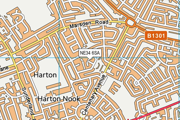 NE34 6SA map - OS VectorMap District (Ordnance Survey)