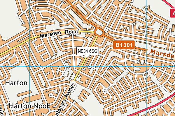 NE34 6SG map - OS VectorMap District (Ordnance Survey)