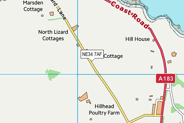Whitburn Golf Club map (NE34 7AF) - OS VectorMap District (Ordnance Survey)