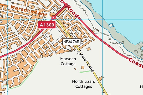 NE34 7AR map - OS VectorMap District (Ordnance Survey)