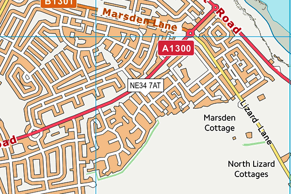 NE34 7AT map - OS VectorMap District (Ordnance Survey)