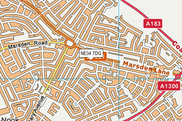 NE34 7DG map - OS VectorMap District (Ordnance Survey)