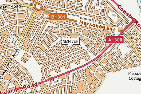 NE34 7EH map - OS VectorMap District (Ordnance Survey)