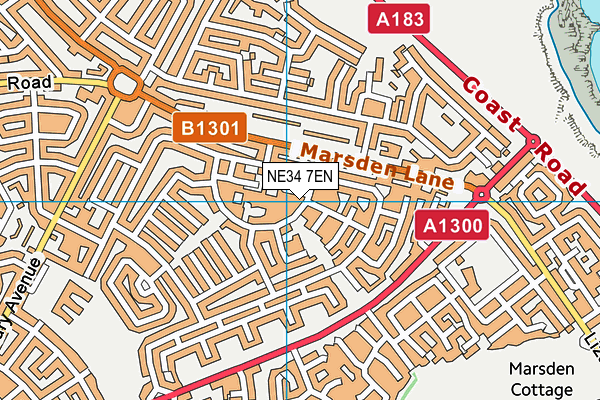 NE34 7EN map - OS VectorMap District (Ordnance Survey)