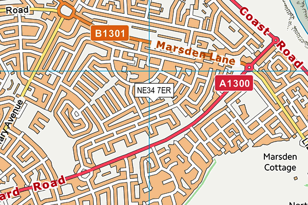 NE34 7ER map - OS VectorMap District (Ordnance Survey)