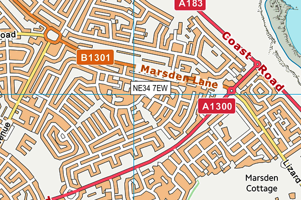 NE34 7EW map - OS VectorMap District (Ordnance Survey)