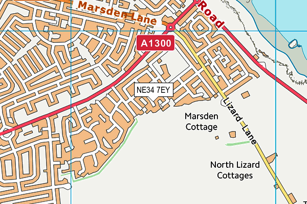 NE34 7EY map - OS VectorMap District (Ordnance Survey)