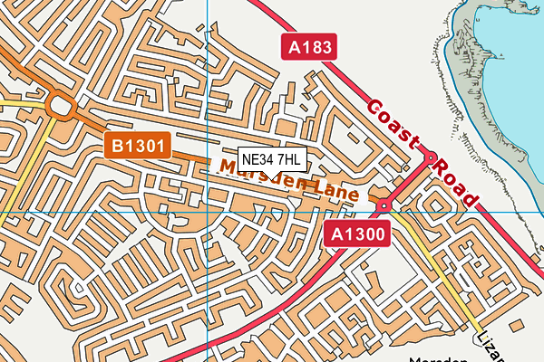 NE34 7HL map - OS VectorMap District (Ordnance Survey)