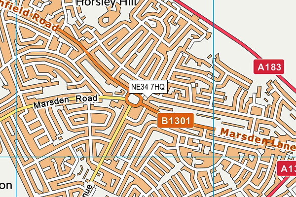 NE34 7HQ map - OS VectorMap District (Ordnance Survey)