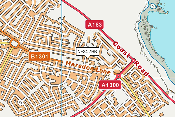NE34 7HR map - OS VectorMap District (Ordnance Survey)
