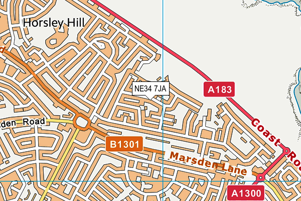 NE34 7JA map - OS VectorMap District (Ordnance Survey)