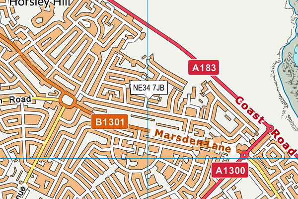 NE34 7JB map - OS VectorMap District (Ordnance Survey)