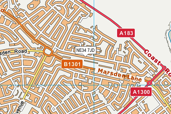 NE34 7JD map - OS VectorMap District (Ordnance Survey)