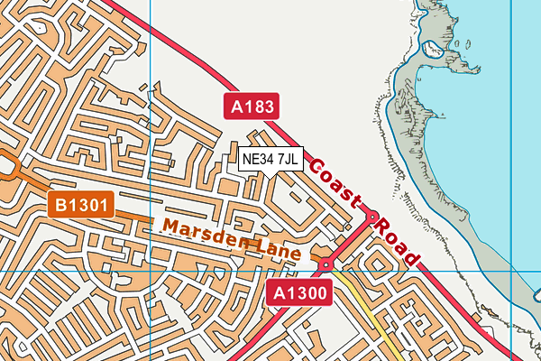 NE34 7JL map - OS VectorMap District (Ordnance Survey)