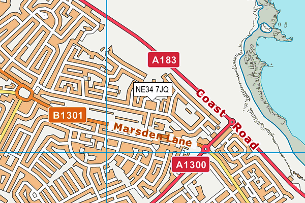 NE34 7JQ map - OS VectorMap District (Ordnance Survey)