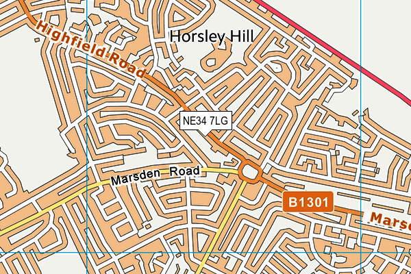 NE34 7LG map - OS VectorMap District (Ordnance Survey)