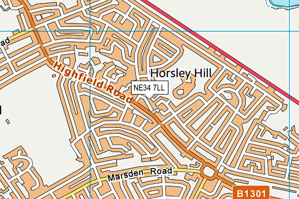 NE34 7LL map - OS VectorMap District (Ordnance Survey)