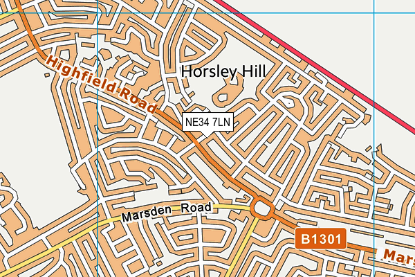 NE34 7LN map - OS VectorMap District (Ordnance Survey)