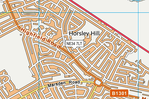 NE34 7LT map - OS VectorMap District (Ordnance Survey)