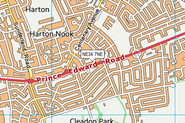 NE34 7NE map - OS VectorMap District (Ordnance Survey)