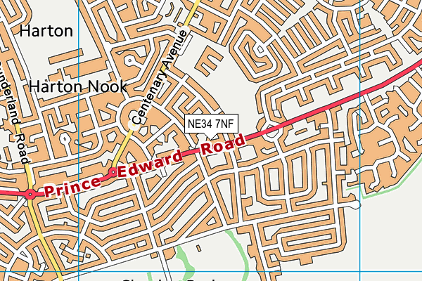 NE34 7NF map - OS VectorMap District (Ordnance Survey)