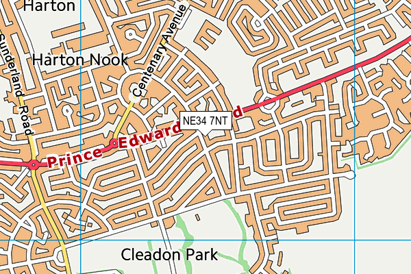 NE34 7NT map - OS VectorMap District (Ordnance Survey)